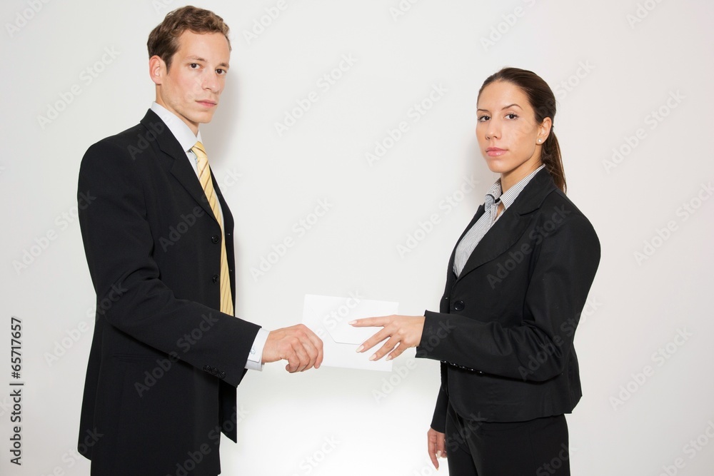 Business dressed male and female. Corruption concept. Business dressed male and female. Corruption concept.