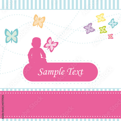 Faire-part de naissance ou baby shower invitation.