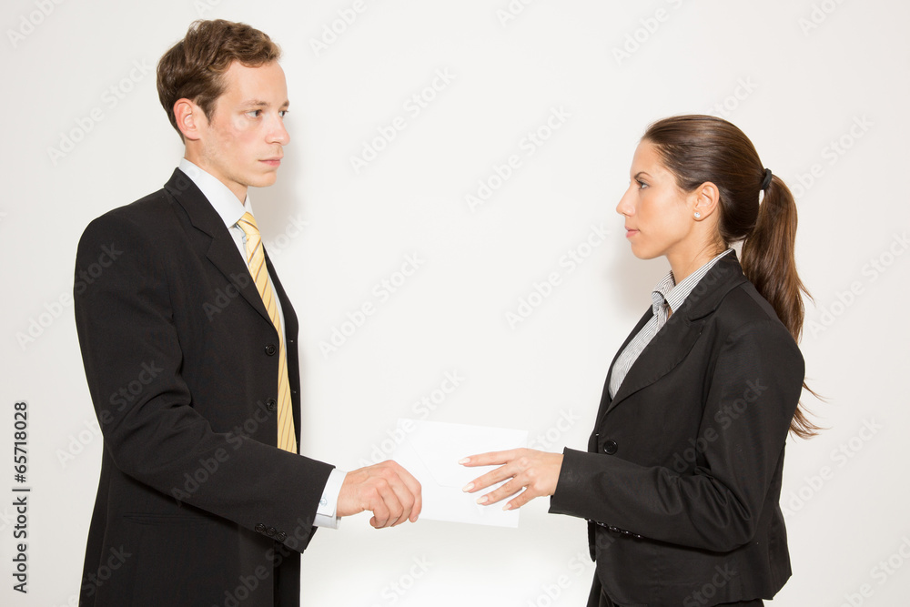 Business dressed male and female. Corruption concept. Business dressed male and female. Corruption concept.