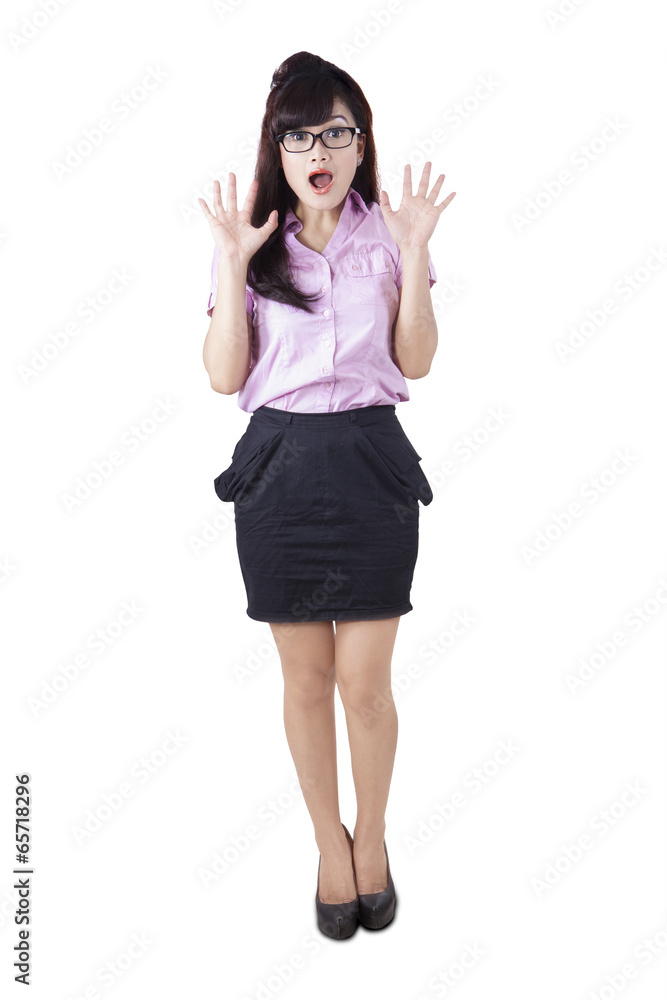 Portrait of astonished businesswoman Portrait of astonished businesswoman