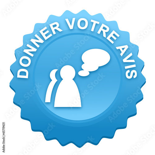 donner votre avis sur bouton web denté bleu