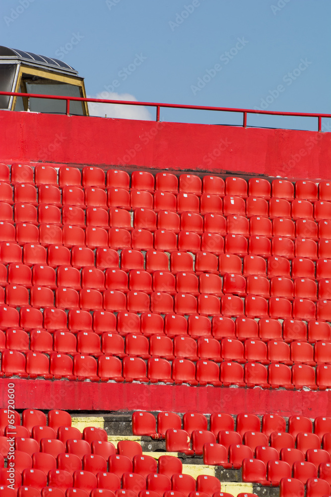 Fototapeta premium Seats red at stadium