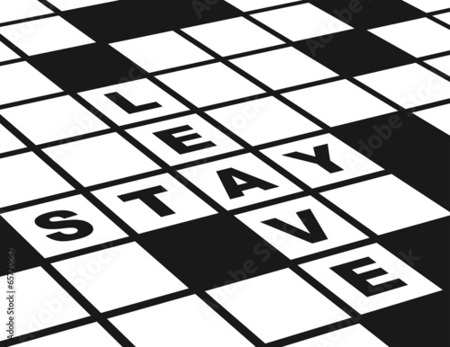 Leave or Stay Horizontal Black and White