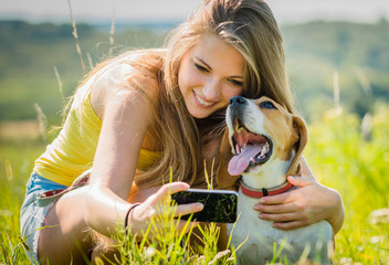 Dog and woman - happy memories
