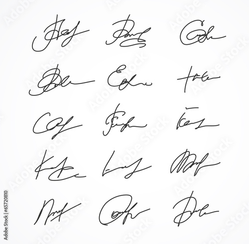 Vector Signature fictitious Autograph