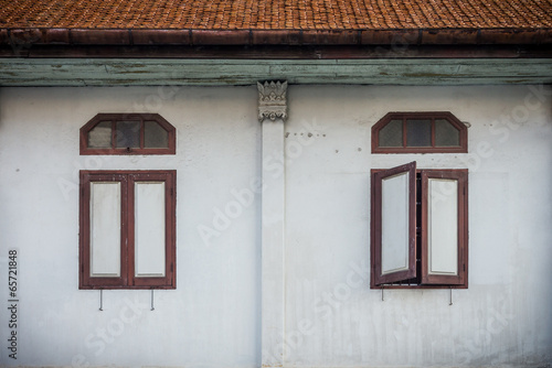 Old windows of house in Thailand