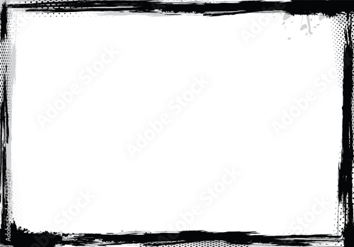 Grunge frame in black and white, vector