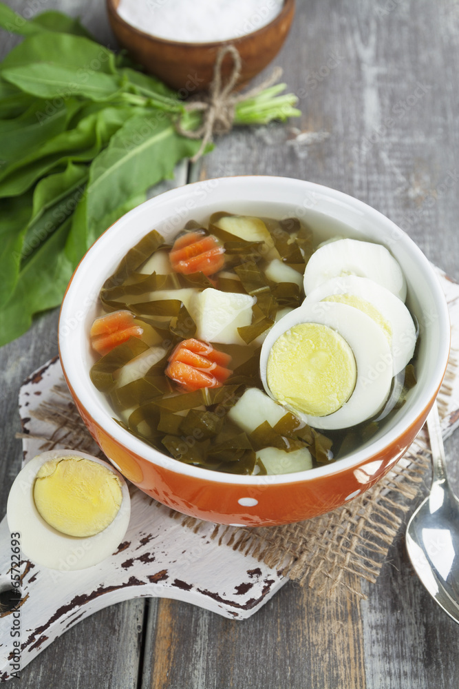 Sorrel soup with eggs Sorrel soup with eggs