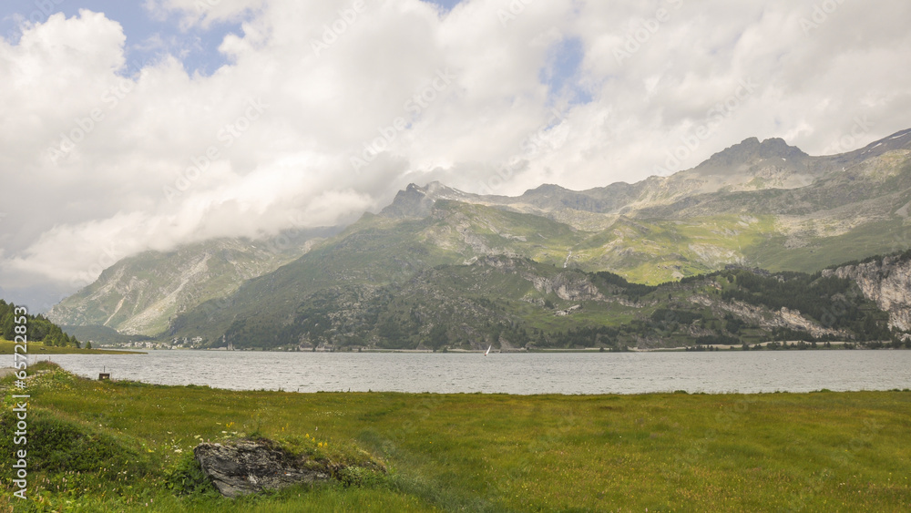 Maloja, Silsersee, See, Schweizer Alpen, Sommer, Graubünden