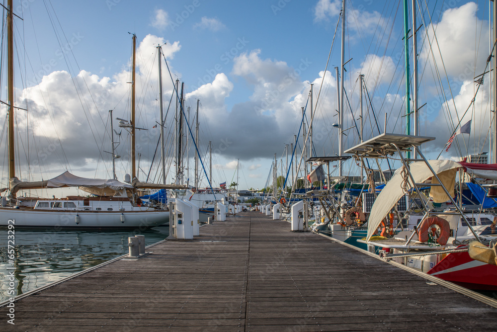 Fototapeta premium Ponton de la marina de Pointe à Pitre