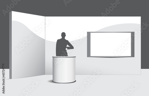 Stand con help desk, wall, hostess e monitor