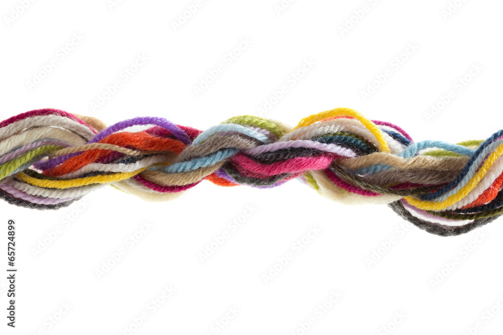 Close up of assorted yarn, twisted Close up of assorted yarn, twisted