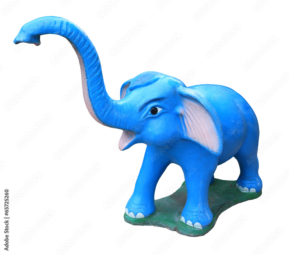 Blue elephant statue isolated on white Blue elephant statue isolated on white