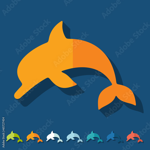 Flat design: dolphin