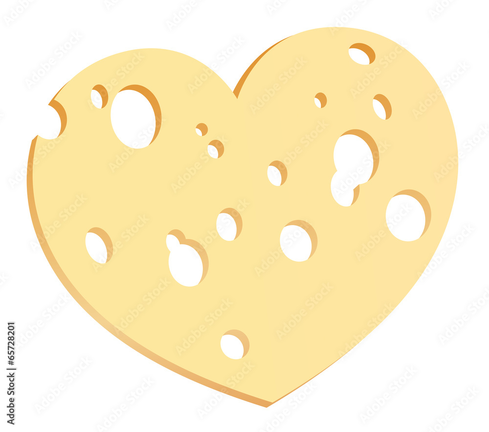 Fototapeta premium Cheese Slice Heart