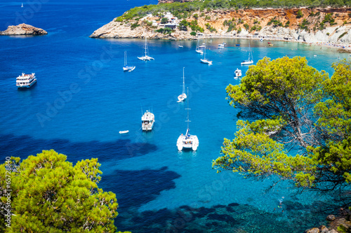 Obraz na płótnie Cala d'Hort, Ibiza (Spain) w salonie