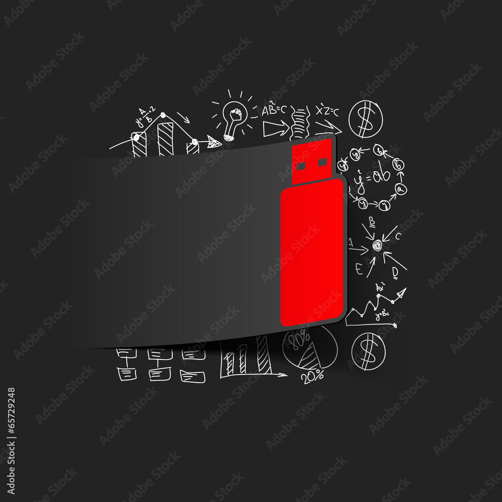 Naklejka premium Drawing business formulas: usb