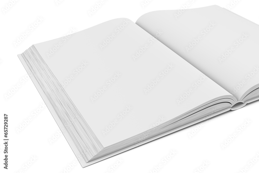 White blank open book on white background White blank open book on white background