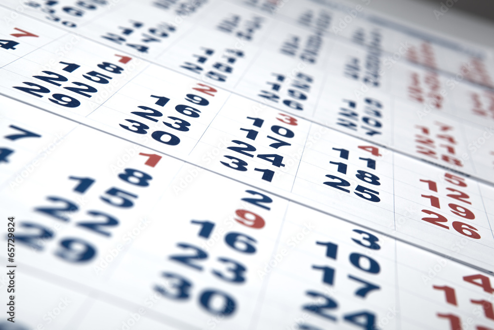 sheets of wall calendar with the number of days sheets of wall calendar with the number of days
