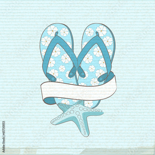 flip flops starfish and banner
