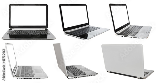 set of laptops with cut out screens