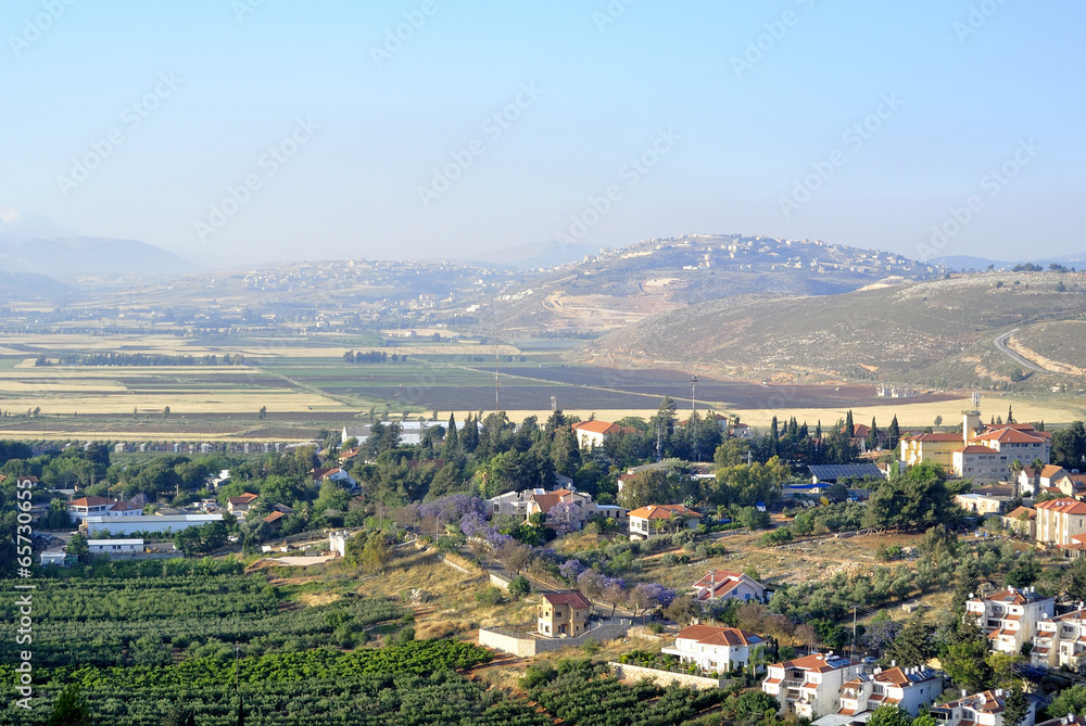 Metula village landscape near Lebanon border.