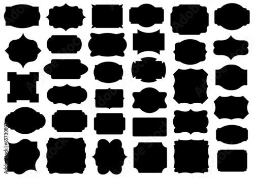 Set of different labels isolated on white