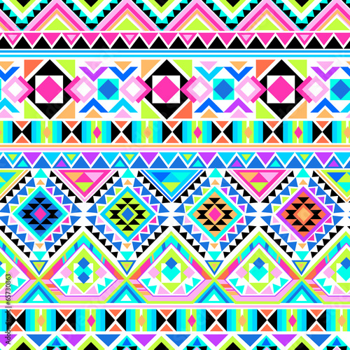 neon aztec print ~ seamless background