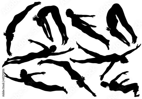 Women's swimming sports silhouettes