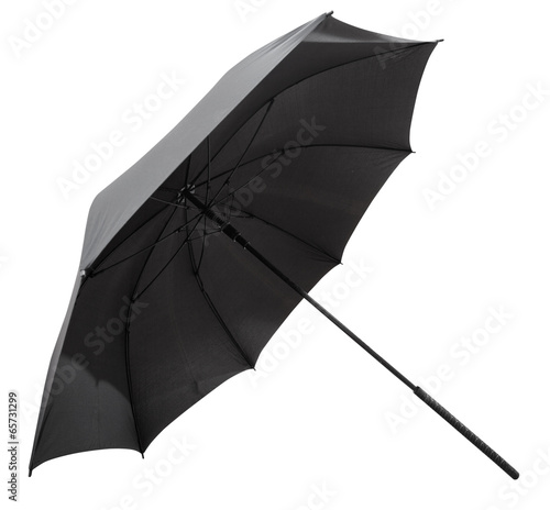 rear view of open black umbrella