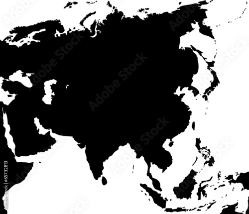High detailed vector map - Asia.