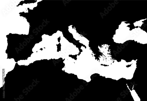 High detailed vector map - Mediterranean.