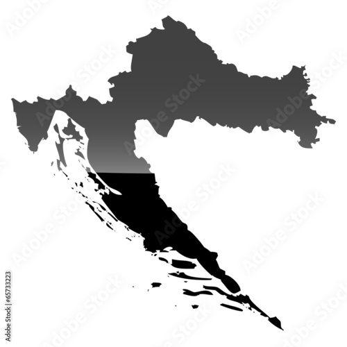 High detailed vector map - Croatia.