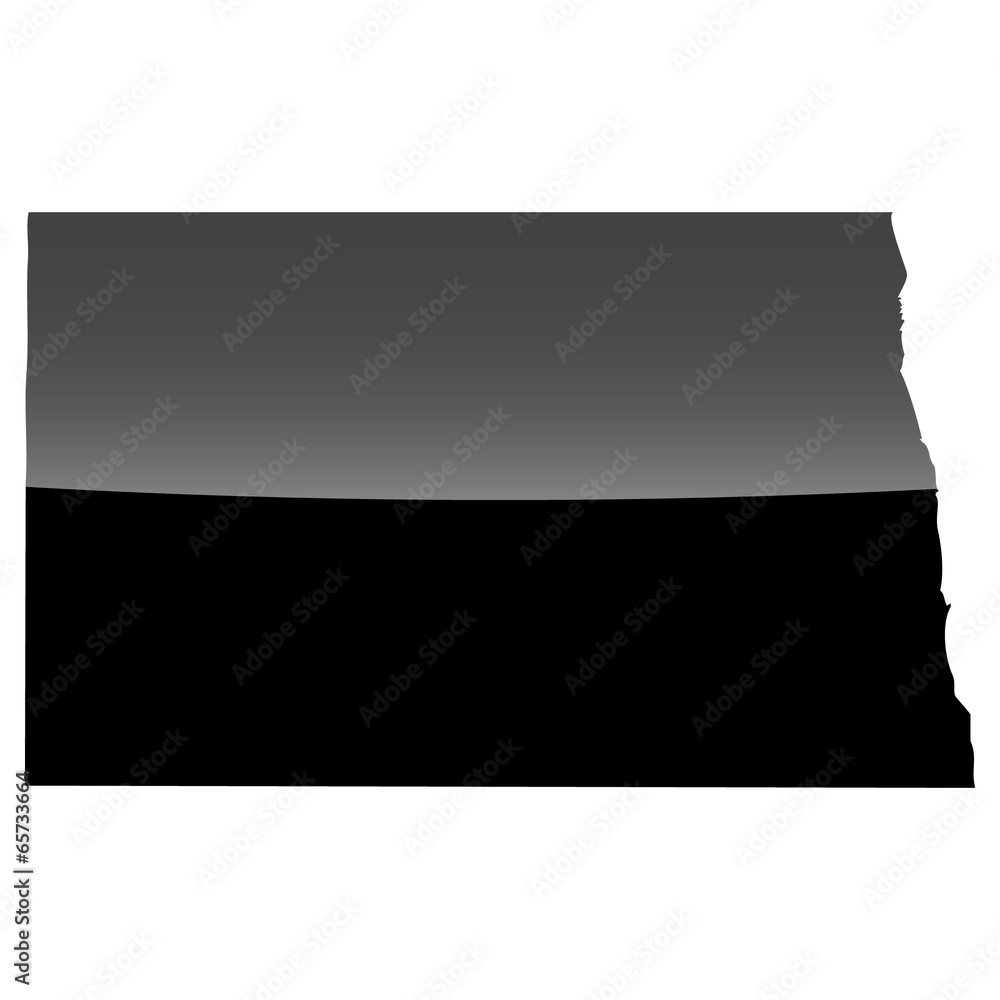 High detailed vector map - North Dakota.