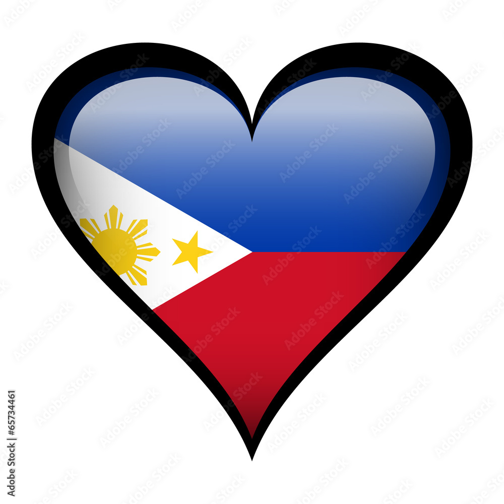 Fototapeta premium Philippines flag in heart
