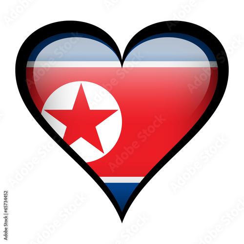 Free Download North Korea flag in heart - GFXLoad