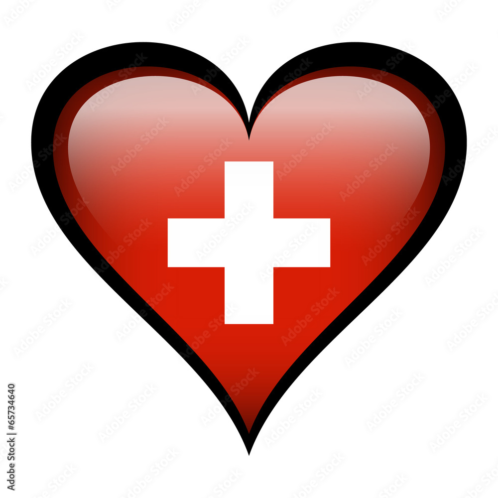 Switzerland flag in heart Switzerland flag in heart