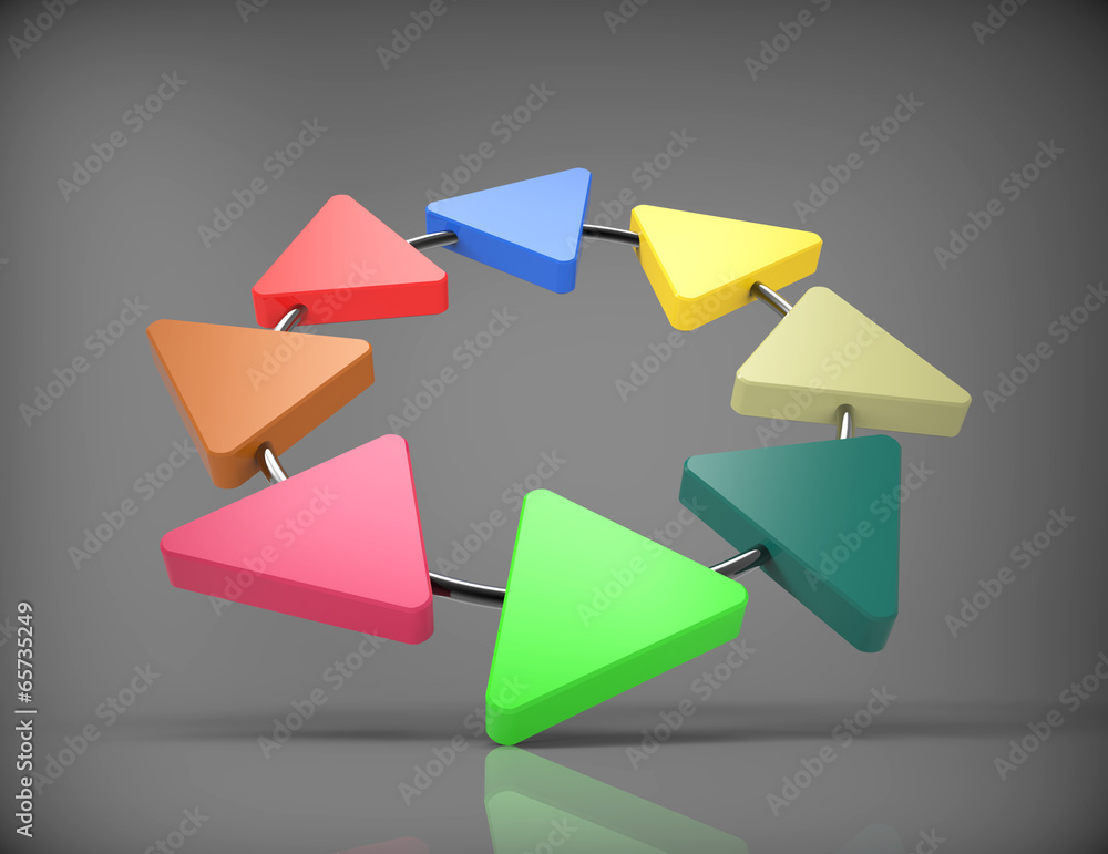 Modern cone 3d staircase diagram business