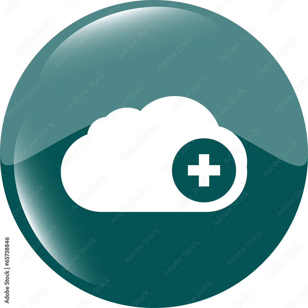 web icon on the clouds with plus sign web icon on the clouds with plus sign