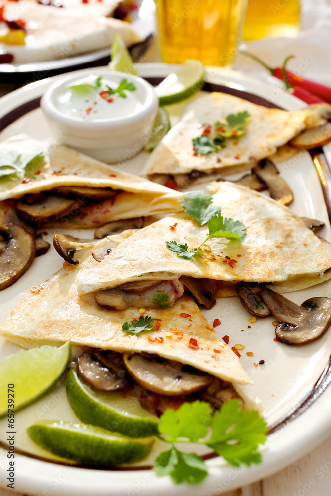 Quesadilla with mushrooms Quesadilla with mushrooms