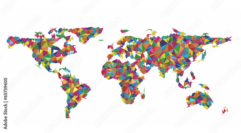 Obraz premium Geometric colorful worldmap
