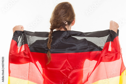 Soccer Fan with Flag photo