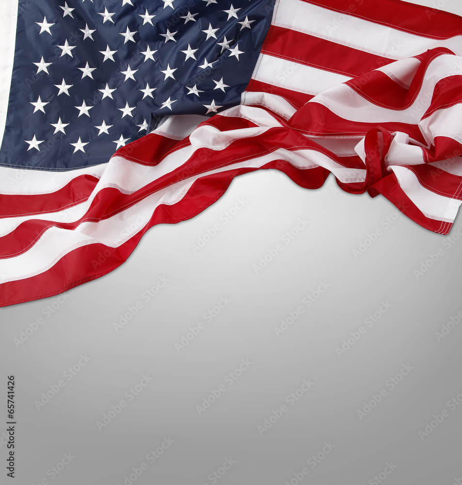 Fototapeta premium American flag on grey background