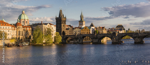 Charles bridge in Prague at sunset