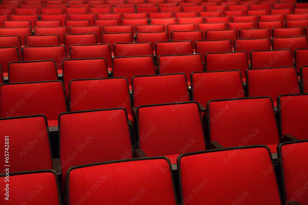 Fototapeta premium Red Chairs in movie theater