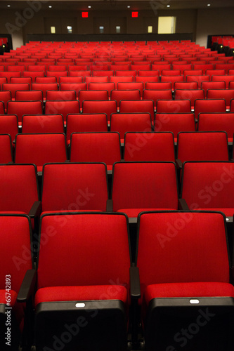 Red Chairs in movie theater