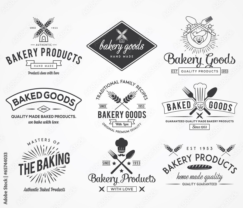 Bakery badges BW