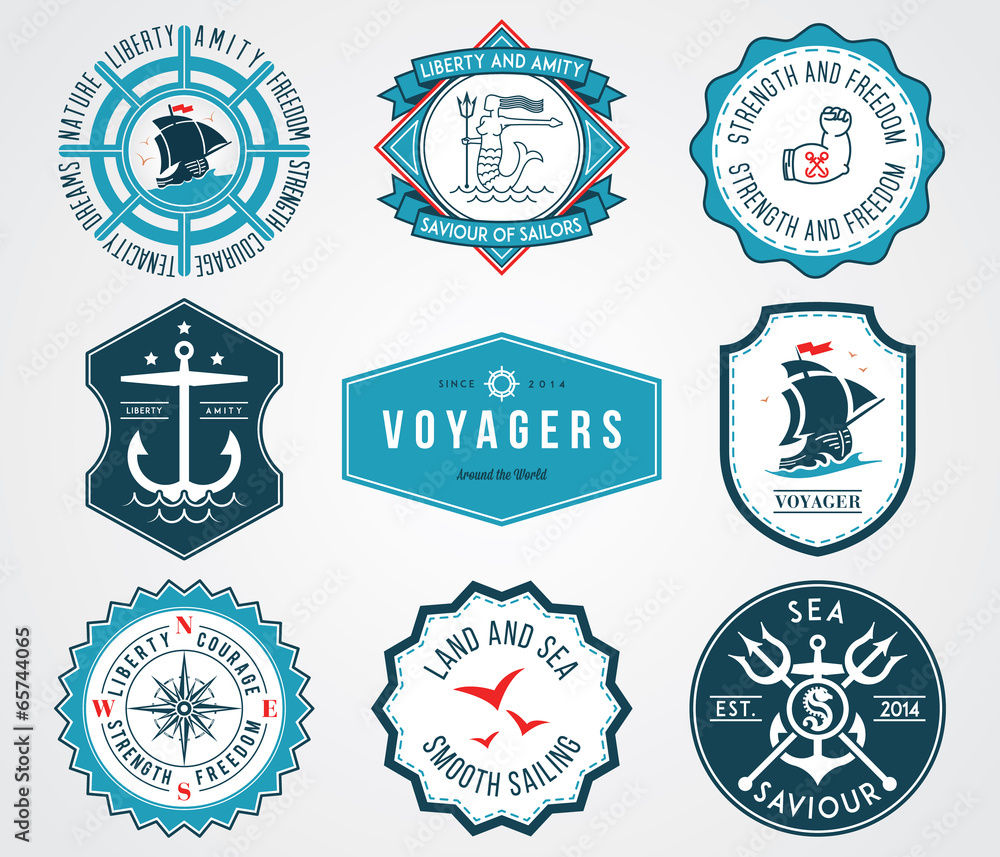 Sea badges 2 colored Sea badges 2 colored