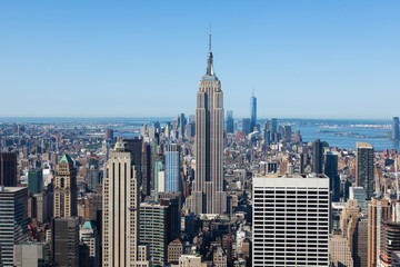 Wandcirkels Empire State Building Luchtfoto van Manhattan in New York  © Samuel B.