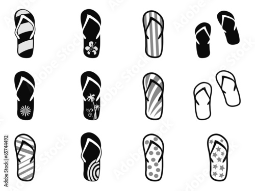 Flip flops icons set